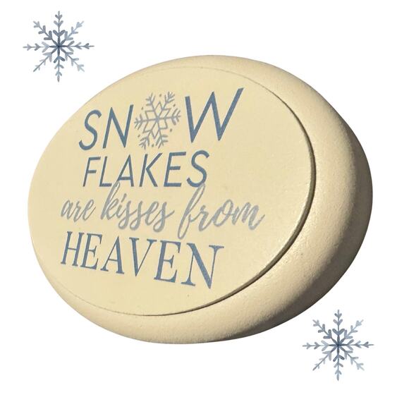 Snowflakes Are Kisses from Heaven Plate | Rae Dunn Cream Decor - Picture 2 of 7